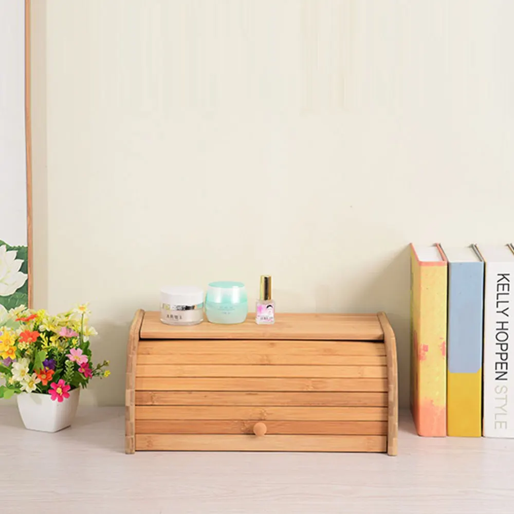 

1Pc Durable Bamboo Storage Box Home Food Storage Holder Kitchen Bread Container