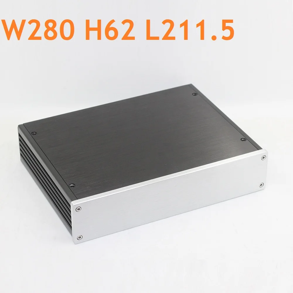 

DAC Decoder Shell W280 H60 D211.5 Preamp Amp Power Amplifier Supply Chassis DIY Aluminum Case Headphone Class A Box Enclosure