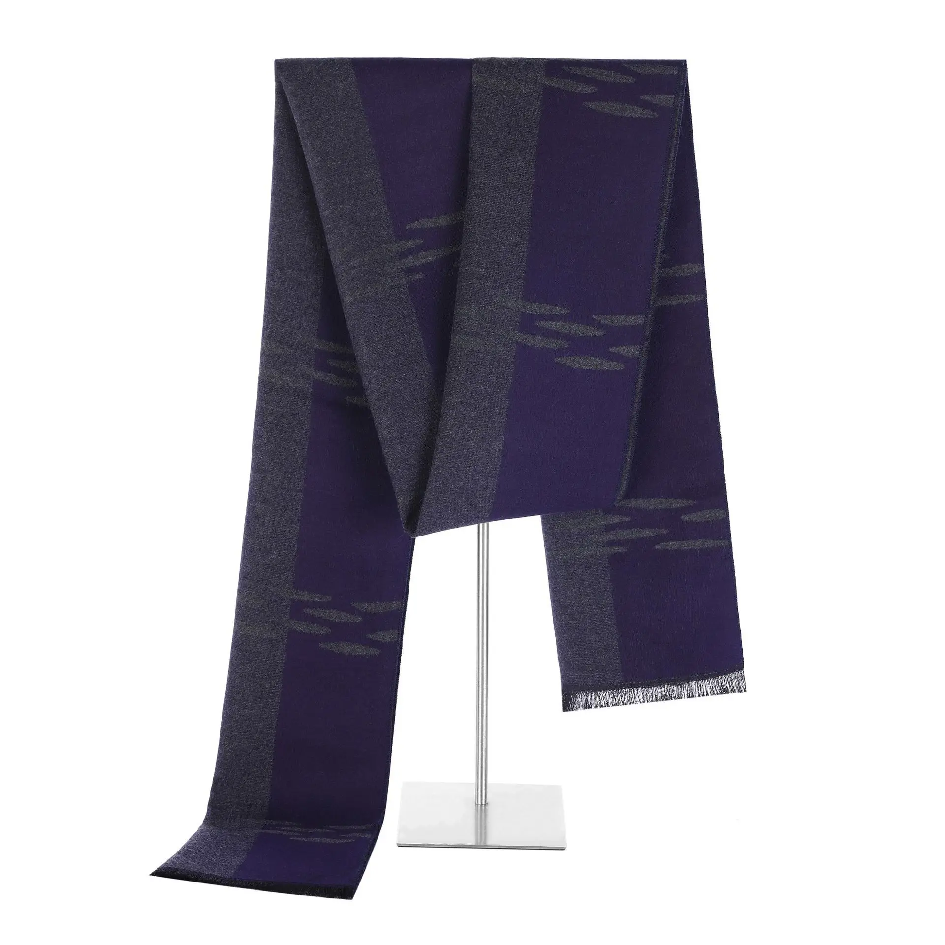Men's Checked Scarf, Winter Korean Color Matching Warm Imitation Cashmere Scarf, Long Simple Men's Neck