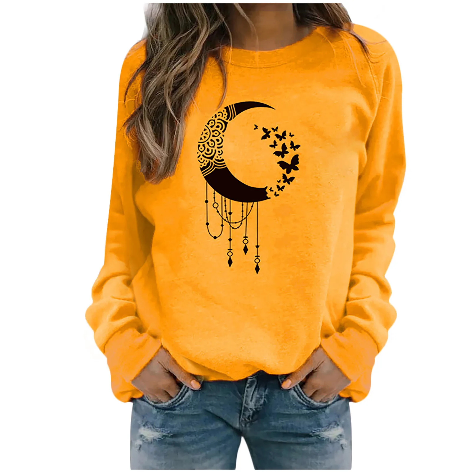

Autumn Winter Womens Casual Tops Ladies Print Sweatshirt Blouse Tee Sweater high quality materials Comfortable material