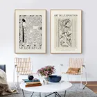 Абстрактный постер середины века, винтажная Картина на холсте, нейтральная современное искусство, принт, Скандинавская Настенная картина для гостиной, бохо, домашний декор