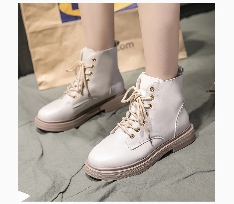 Women's Rubber Boots Shoes Lace Up Booties Ladies Bootee Woman Low Heels booties Round Toe Luxury Designer Rain Mid Calf
