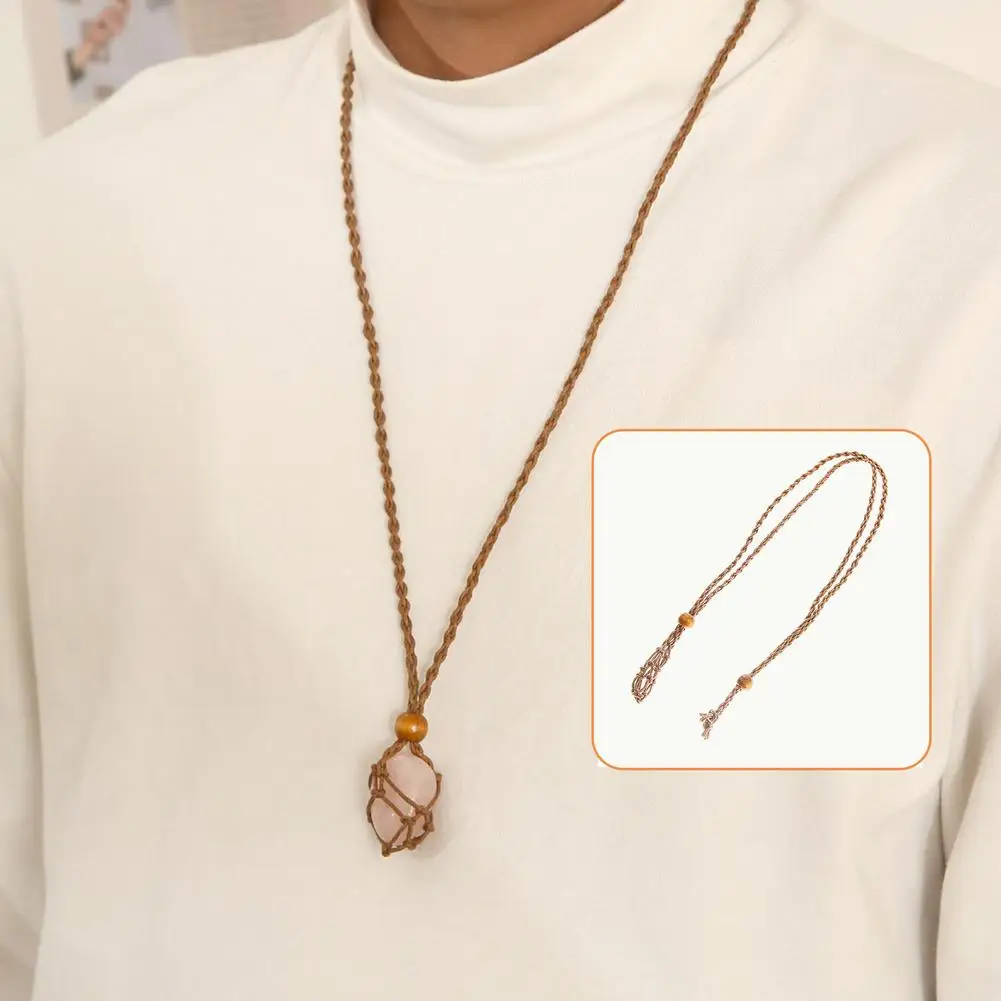 Ожерелье регулируемой длины шнура кулон каменный держатель для изготовления