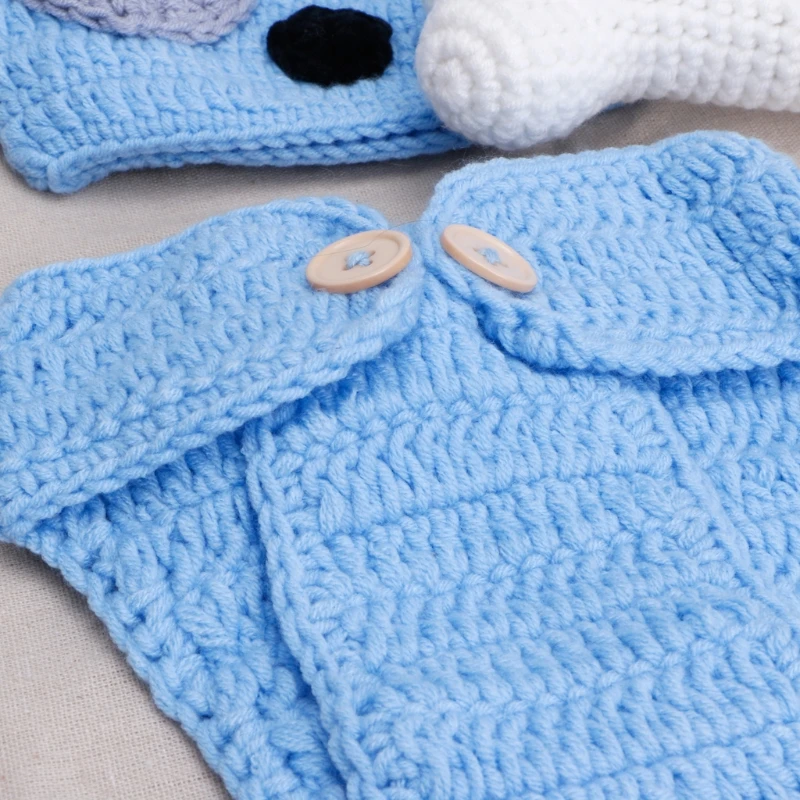 

Top Quality Newborn Photography Props Lovely Dog Costume Set knitting studio photography