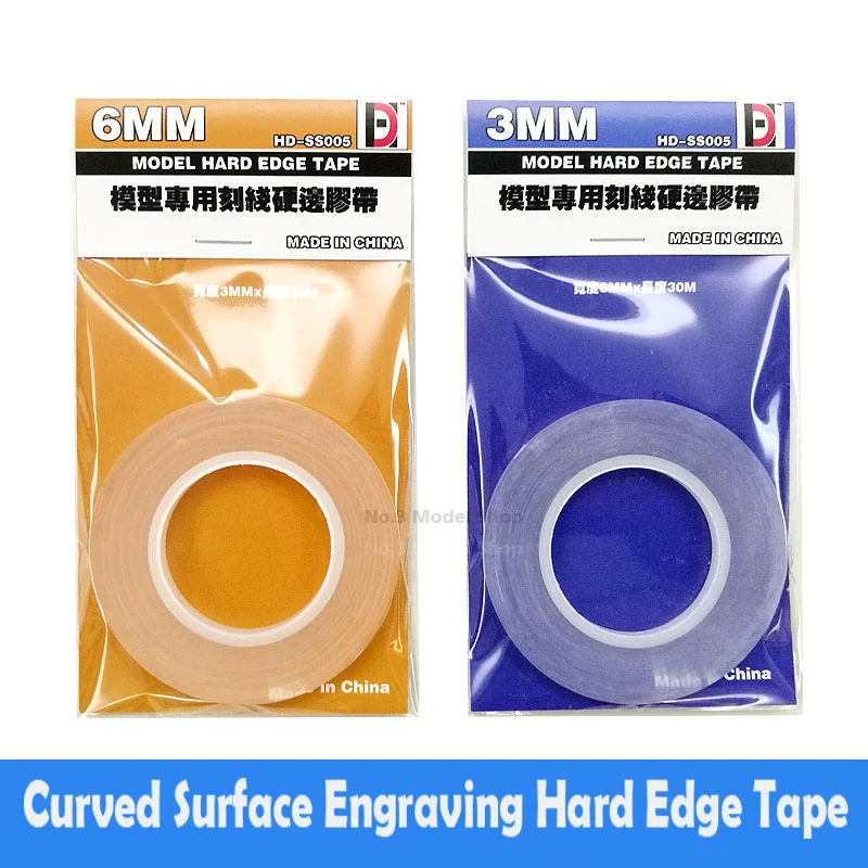 

Details Modification Transparent Curved Surface Engraving Hard Edge Tape 3MM/6MM for Building Military Model