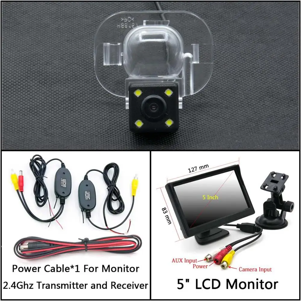 C Wireless 5inch LCD 4 Светодиодный свет камера заднего вида для hyundai Accent Solaris Creta ix20 Verna i25 Accent 4 RB 5D седан Автостоянка ЖК-зеркало монитор - Название цвета: C Wireless 5inch LCD