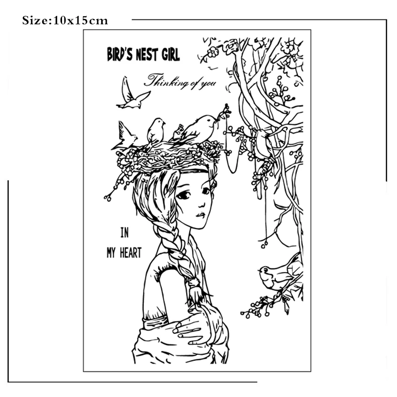 

Pretty Girl Clear Stamps Scrapbooking Crafts Decorate Photo Album Embossing Cards Making Clear Stamps New