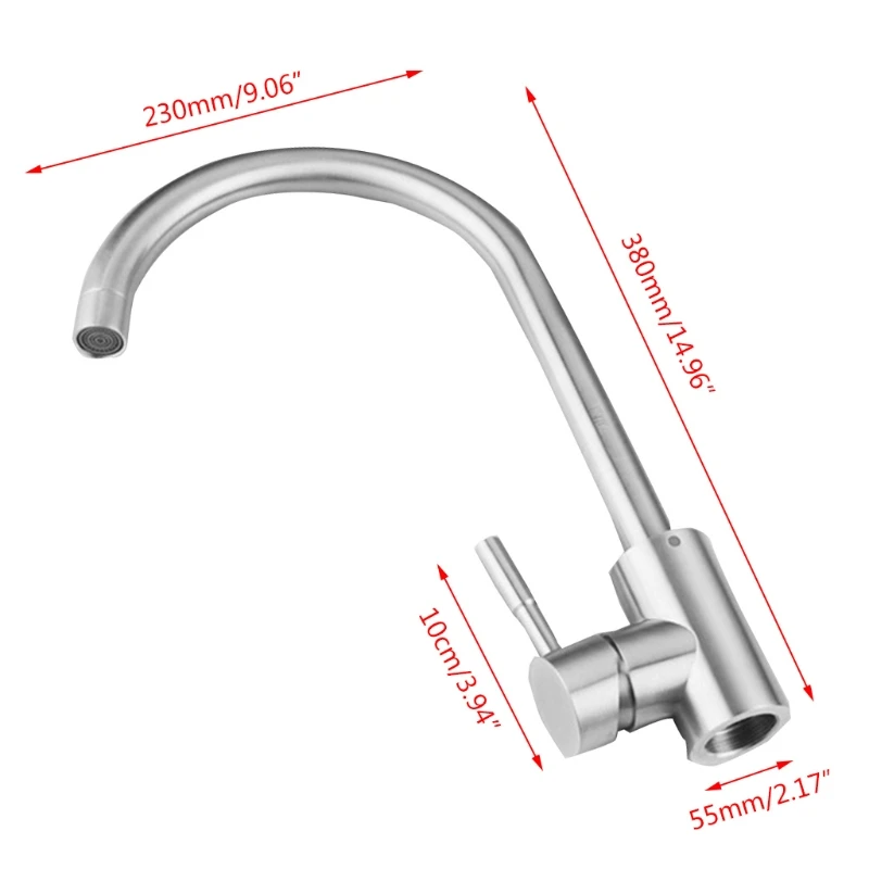 

High Quality 304 Stainless Steel Heat And Pressure Resistant Hot Cold Mixed Water Splash-Proof Rotating Kitchen Bathroom Faucet