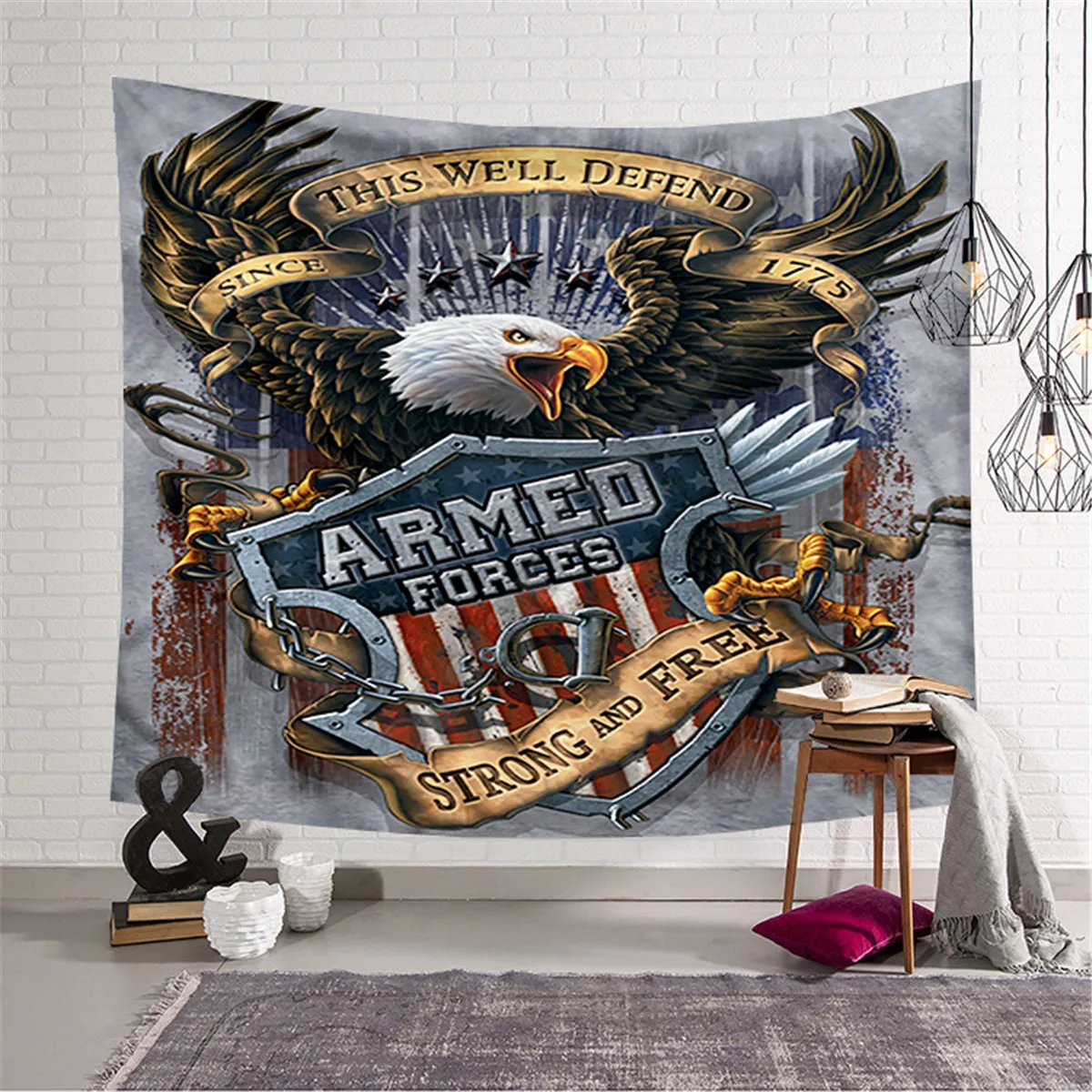 

PLstar Cosmos Flag Eagle 3D Printing Tapestrying Rectangular Home Decor Wall Hanging style-1