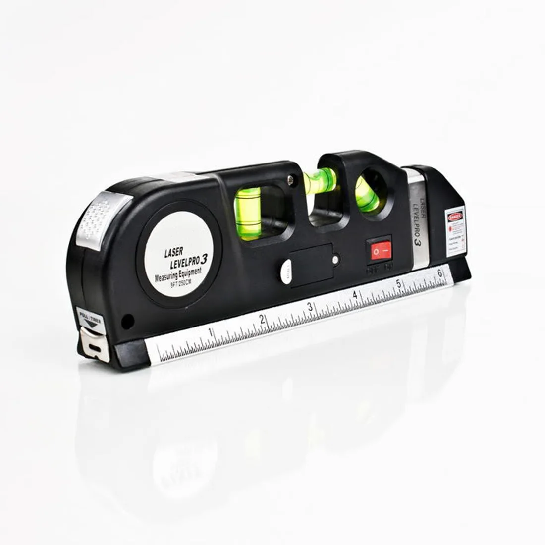 

Laser Level Horizon Vertical Measure Aligner Standard and Metric Rulers Multipurpose 8FT Level 4 in 1 Infrared Laser Tape