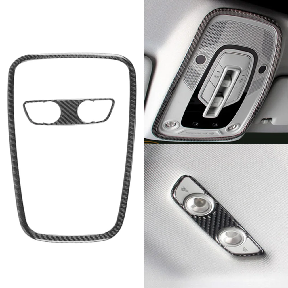 

2Pcs Car Reading Light Lamp Cover Trim Sticker For Audi A4 B9 2017 2018 2019 2020 Accessories Carbon Fiber