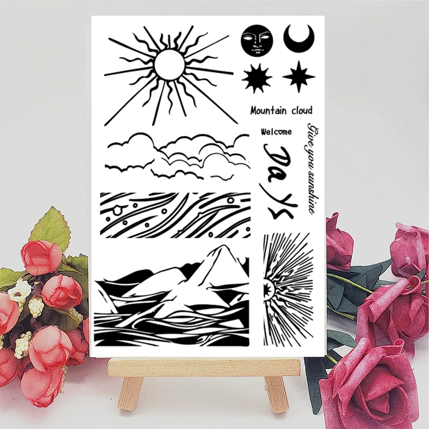 11x16 см восход солнца облаков прозрачный печать прозрачные наклейки силиконовый