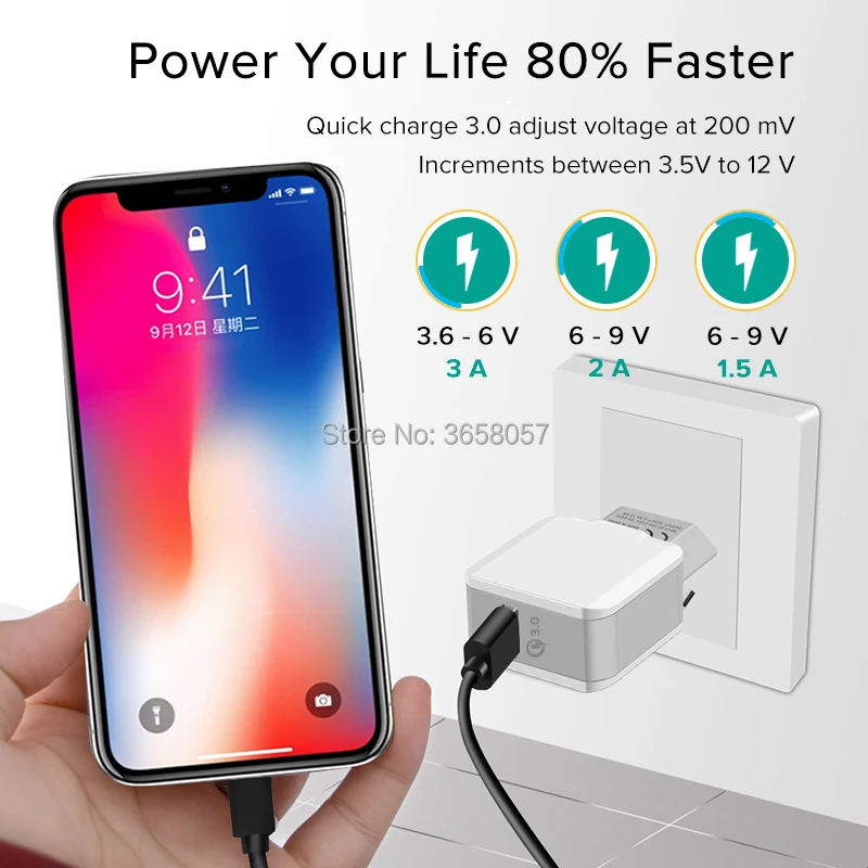 EU US Plug QC 3 0 быстрое настенное зарядное устройство Быстрая зарядка USB адаптер для