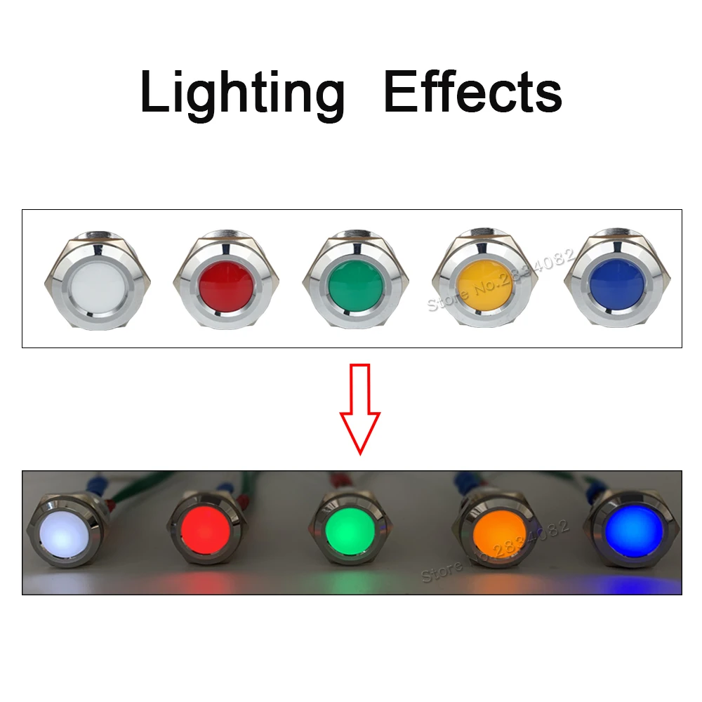 25 мм металлический индикатор светильник светодиодный сигнальная лампа