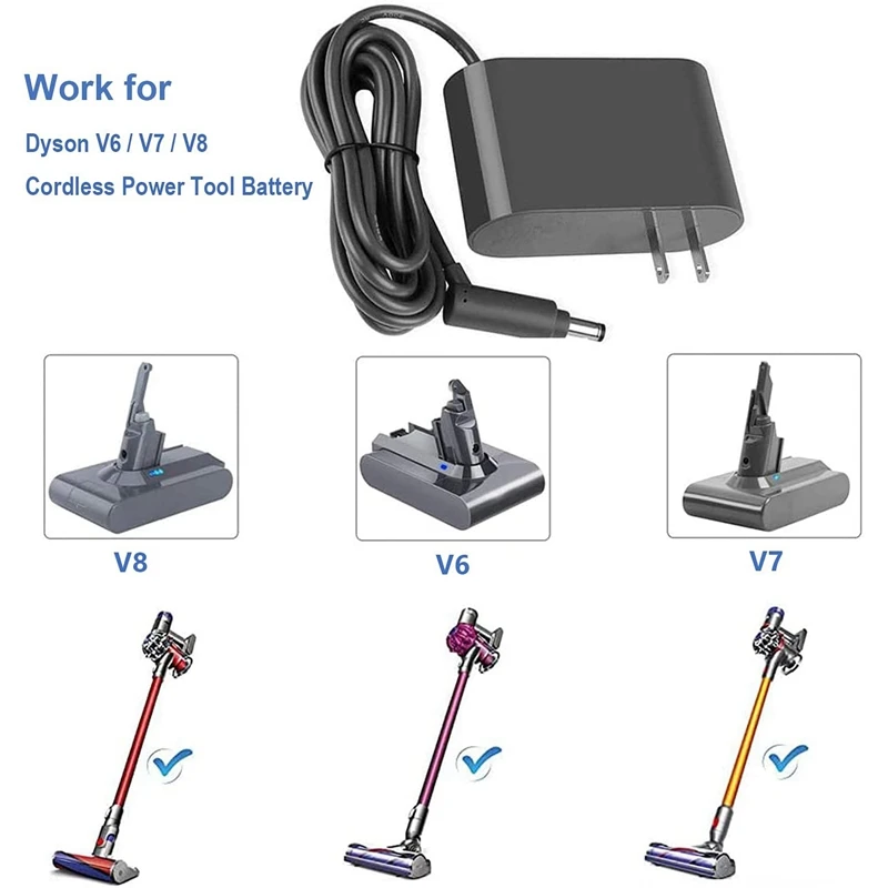 Замена для зарядного устройства Dyson V6 V7 V8 совместима с аккумулятором 21 6 в DC58 DC59 DC61
