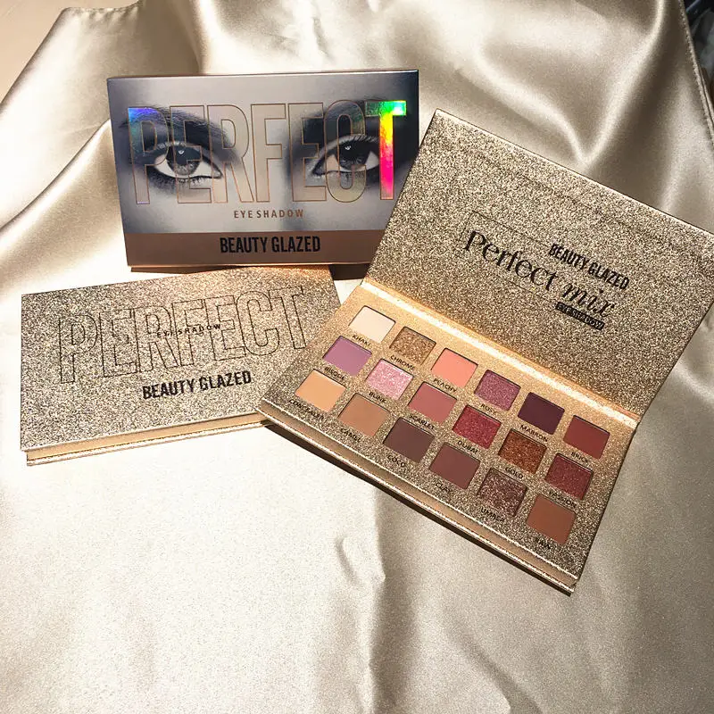 

Тени Beauty Glazed нюдовые водостойкие для макияжа глаз, Палетка профессиональных теней для век с мерцающим блеском, 18 цветов