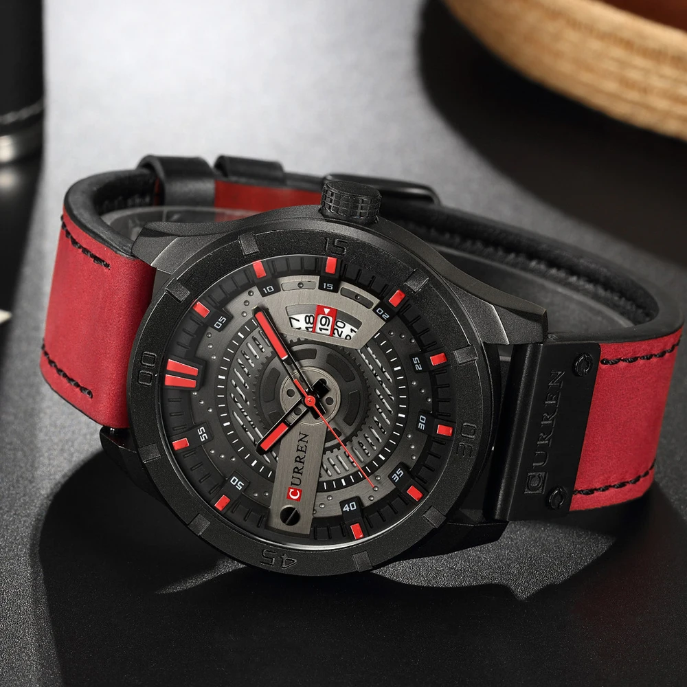 

2021 Luxury Brand CURREN Mens Watches Waterproof Military Sports Men Watch Quartz Clock Man Leather Wristwatch Relogio Masculino