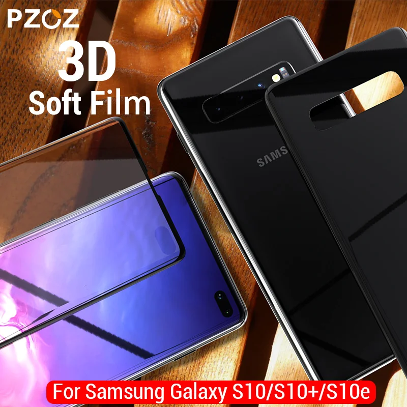Мягкая защитная пленка PZOZ 3D PET для Samsung Galaxy S10 S8 S9 Plus S10e Note S 8 9|Защитные стёкла и