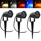 9W Светодиодный прожектор светильник Точечный светильник Пейзаж лампы Водонепроницаемый IP65 шланг для полива огорода, двора лампы Светодиодный прожектор светильник s зеленый синий и красный цвета теплый белый со штангой