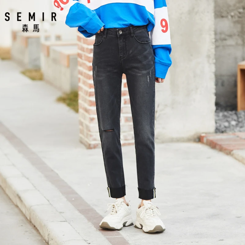 Джинсы SEMIR женские весенние 2020 Новые облегающие укороченные штаны тонкие