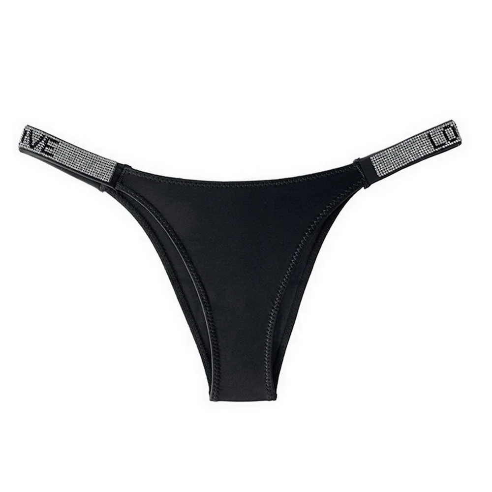 Сексуальное нижнее белье с надписью Стразы для фитнеса спортивные атласные