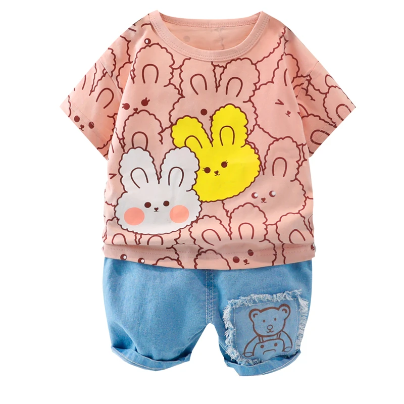 

2021 Summer Baby Boys Clothing Sets Toddler Infant Casual Style Outfit Cartoon T Shirt Shorts Outdoor Kids Vacation Clothes