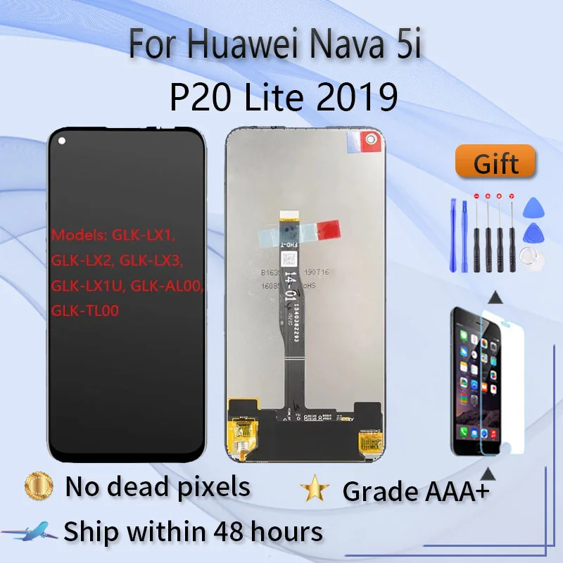 

Для Huawei nova/5i P20 lite 2019 GLK-LX1 LX2 LX3 LX1U AL00 TL00 ЖК-экран в сборе с сенсорным стеклом, запасные части для ЖК-дисплея