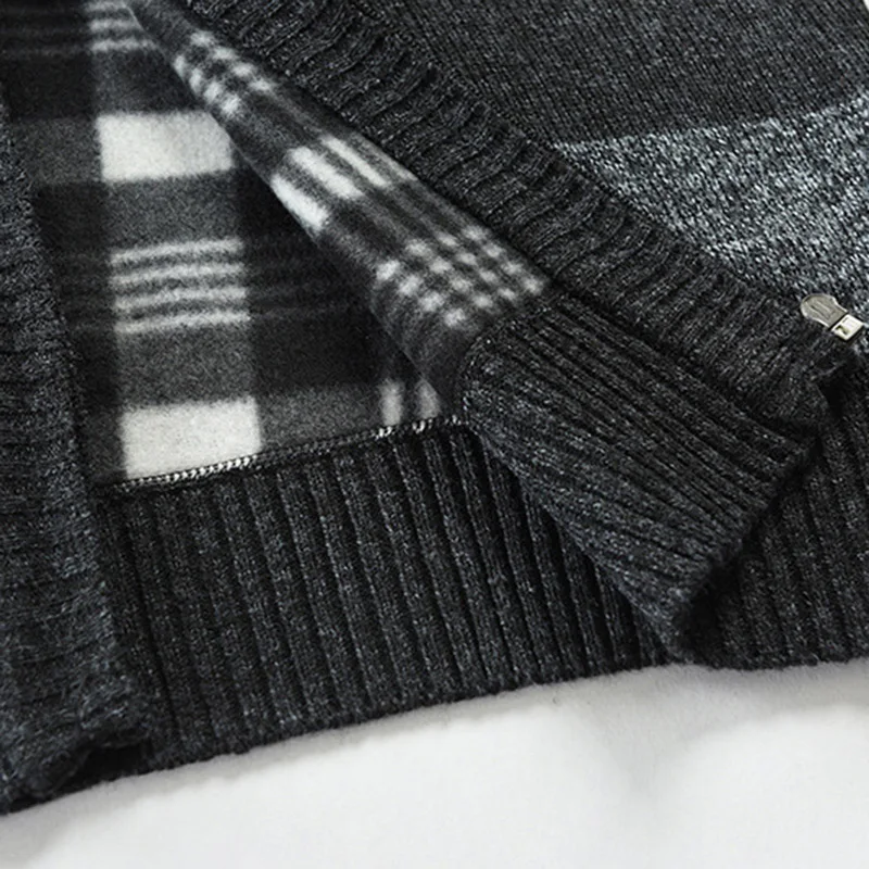 

Men's Autumn and Winter Fashion Sweater Patchwork Knitted Cardigan Jacket Clothing Men's Knitted Sweater Sweater Coat Jacket