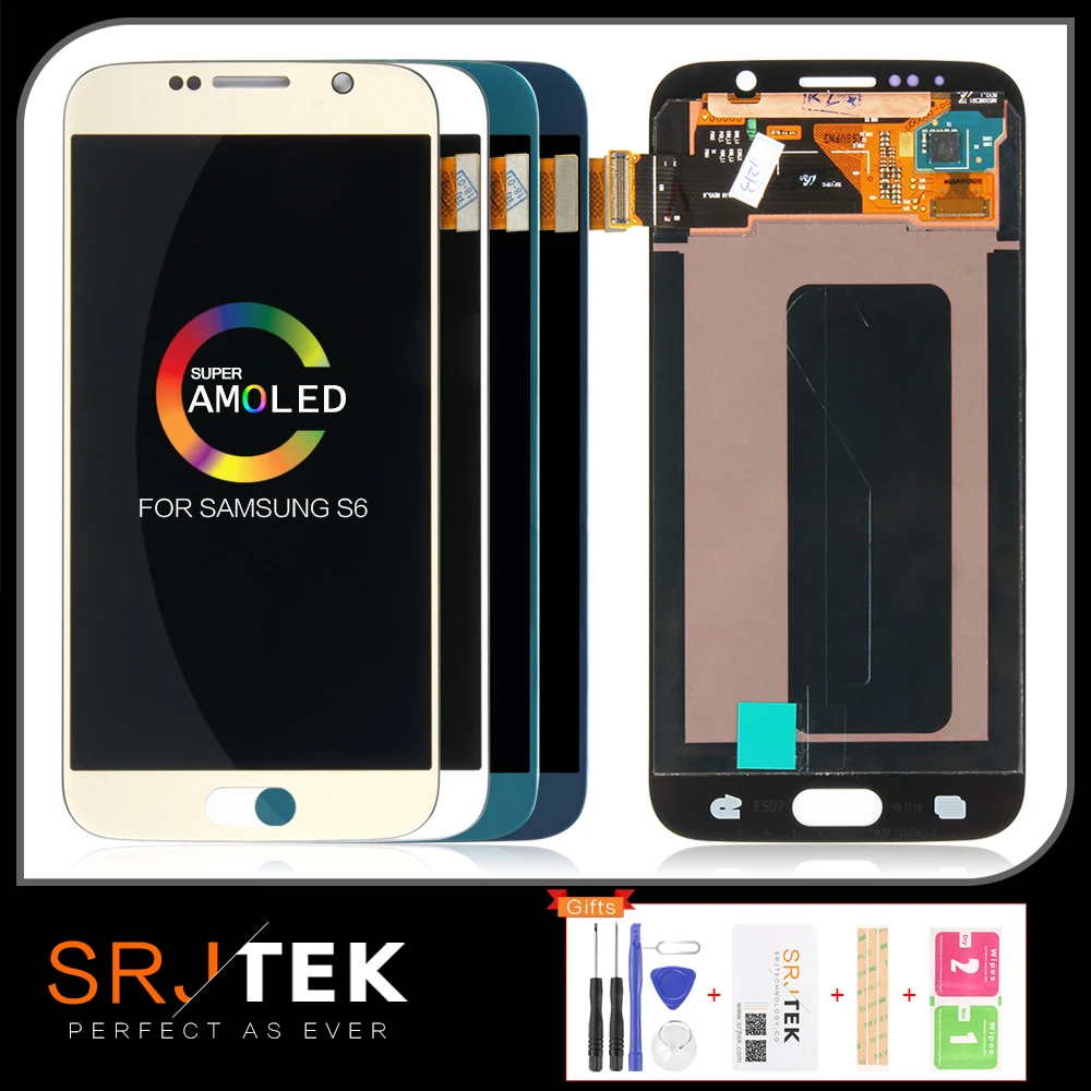 ЖК дисплей с AMOLED дисплеем 5 1 дюйма для SAMSUNG Galaxy S6 G920 G920F G920FD сенсорный экран