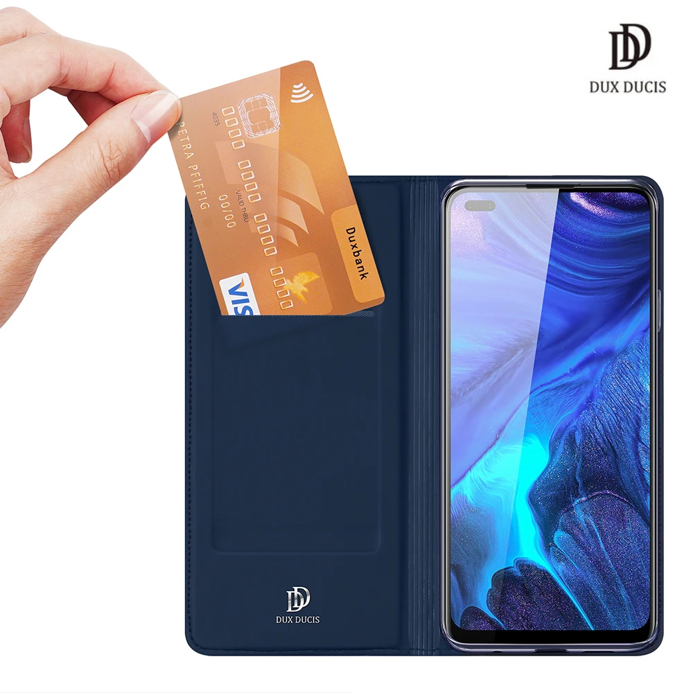 

For OPPO Reno 4 DUX DUCIS Skin Pro Series Leather Wallet Flip Case Full Protection Steady Stand Magnetic Closure