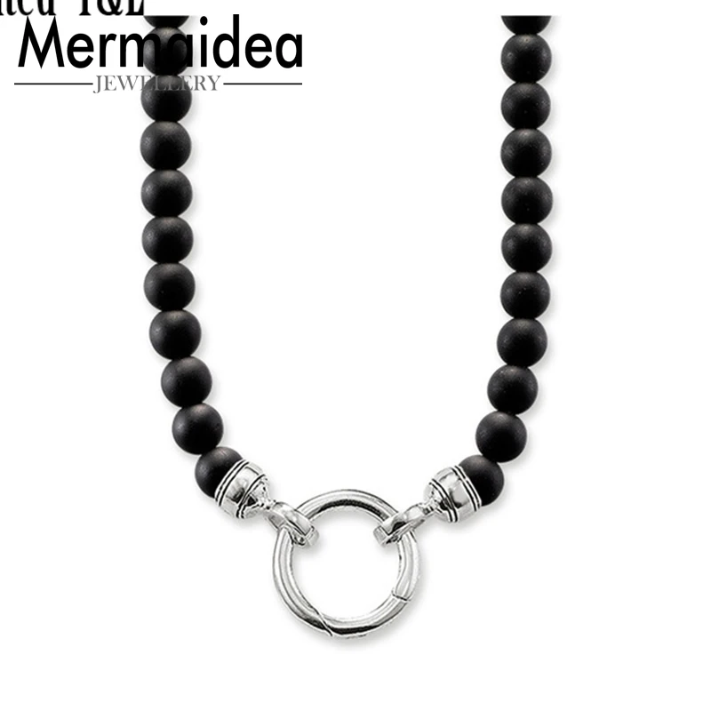 Черный обсидиан бусы ожерелья подвеска Перевозчик аксессуары для женщин мужчин