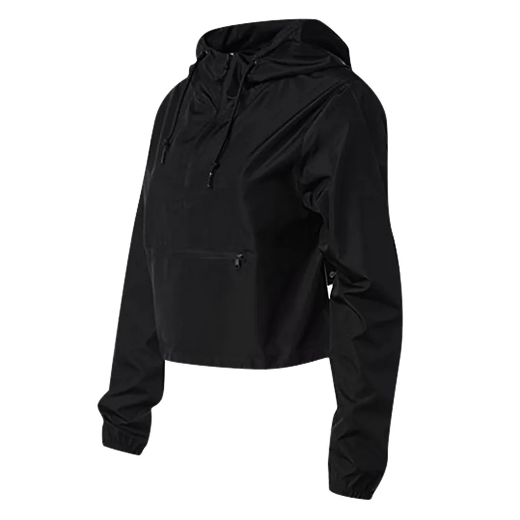 2020 Женская куртка с капюшоном Весенняя Повседневная ветровка Базовая на молнии