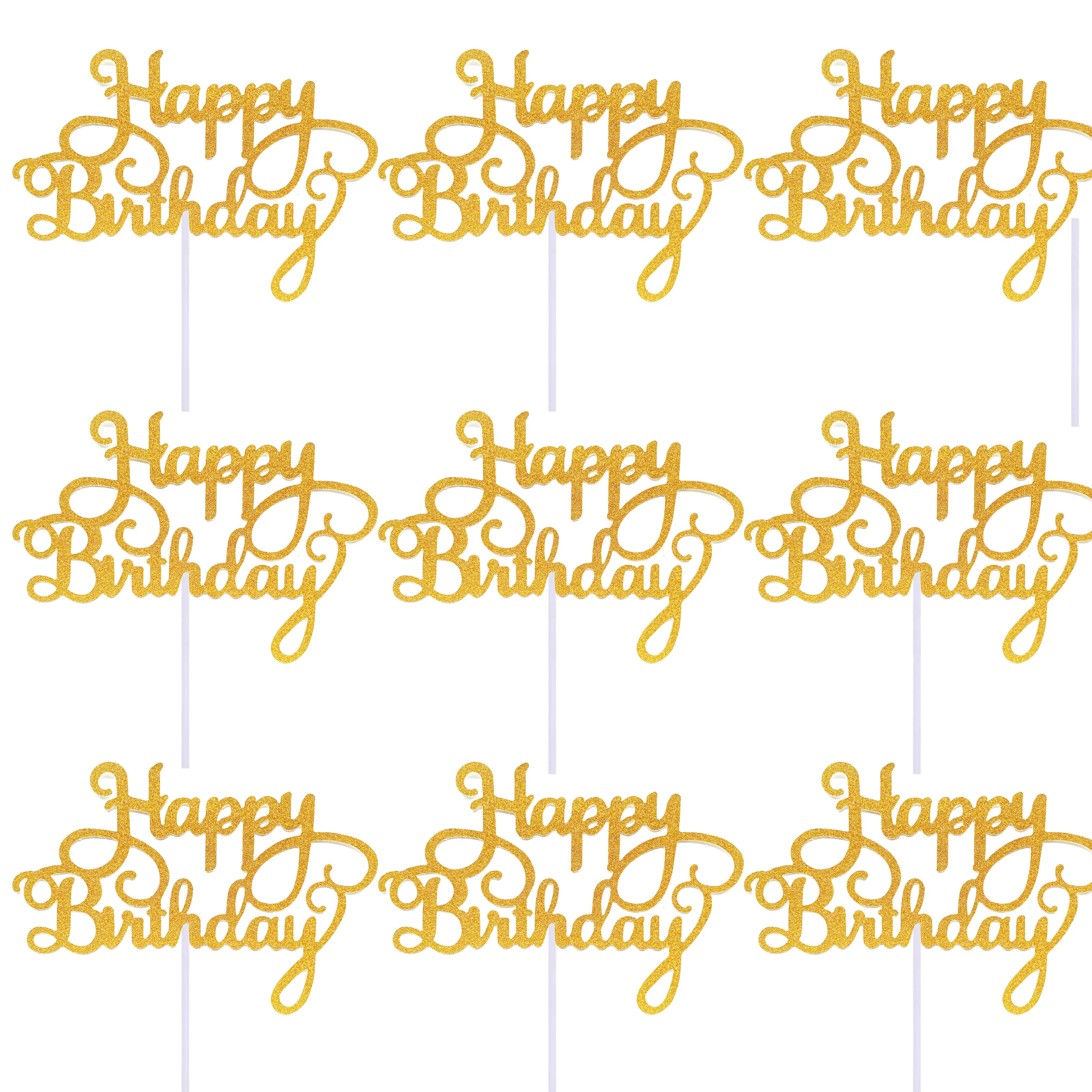 10 шт. свадебный торт Топпер С Днем Рождения Блестящий кекс топперы флаги выбирает