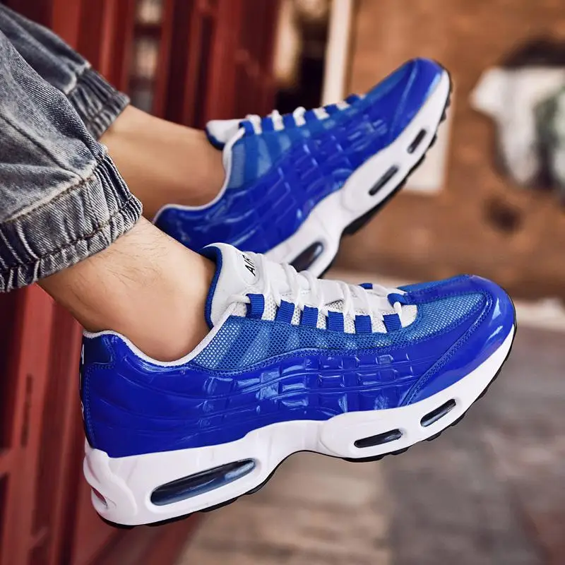 

2021 Men Sneakers Air Cushioning Running Shoes Breathable Mesh Height Increase Sport Shoes Trainers Light Jogging Made In China