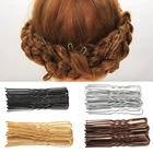 U-образная заколка для волос для женщин, металлические заколки-клипсы для невесты, серебристогозолотистогочерногокофейного волнистые волосы, 20 шт., 57 см