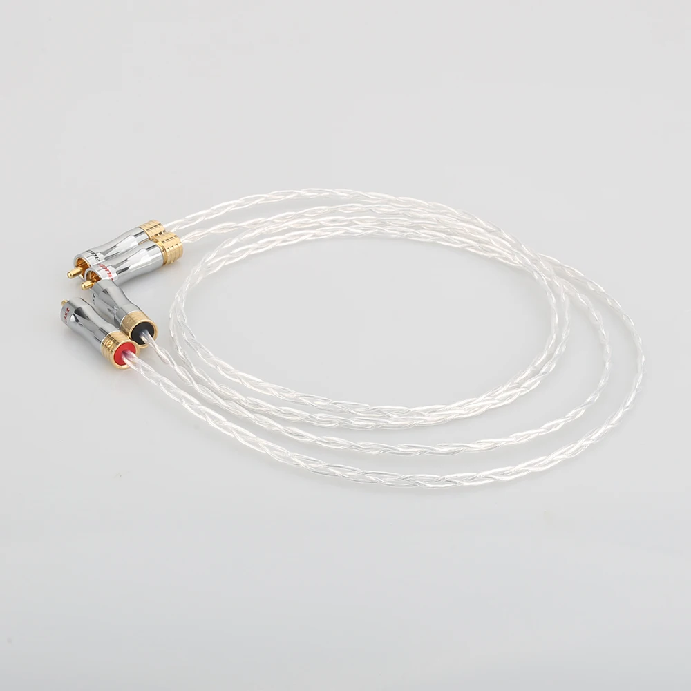 Hifi 8N OCC медный посеребренный RCA к кабель штекер rca мужской аудио | Электроника