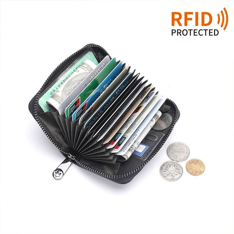 RFID Блокировка защищенная натуральная коровья кожа кошельки 12 слотов для карт