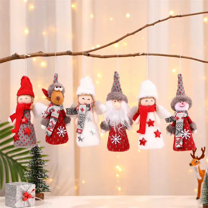 

Рождественская кукла, подвесные украшения, Рождественская елка, плюшевые украшения, милый ангел, кукла, подвеска, рождественские плюшевые у...