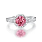 LRTYUWE прошел алмаз Тесты розовый Муассанит 925 пробы серебряные женские Любовь Романтика кольцо с бриллиантом Роскошные предложение, ювелирное изделие, подарок