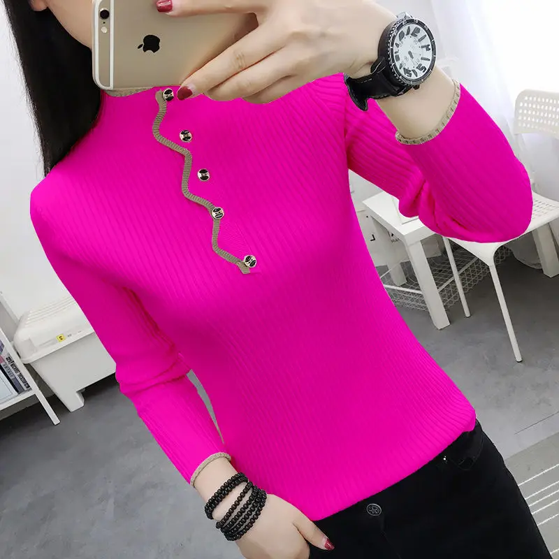 

Half high neck with long sleeve sweater new 2021