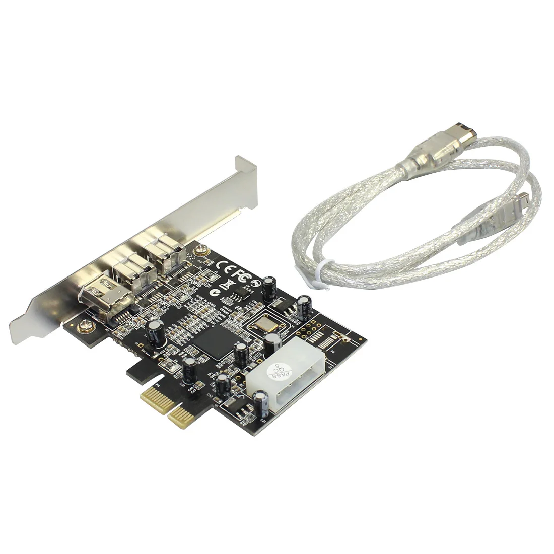pcie combo 3 порта 2x 1394b 9pin 1x 1394a 6pin pci express адаптер пла