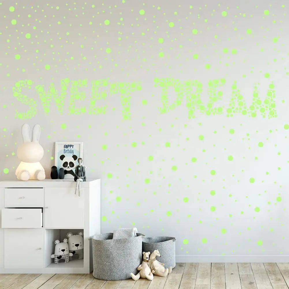 

Practical 2 Sheets Good Wall Sticker Glow in The Dark PET Wall Decal Eco-friendly for Dorm
