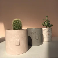 round flower pot concrete silicone mold simple face design cement pot mold plant pot mold