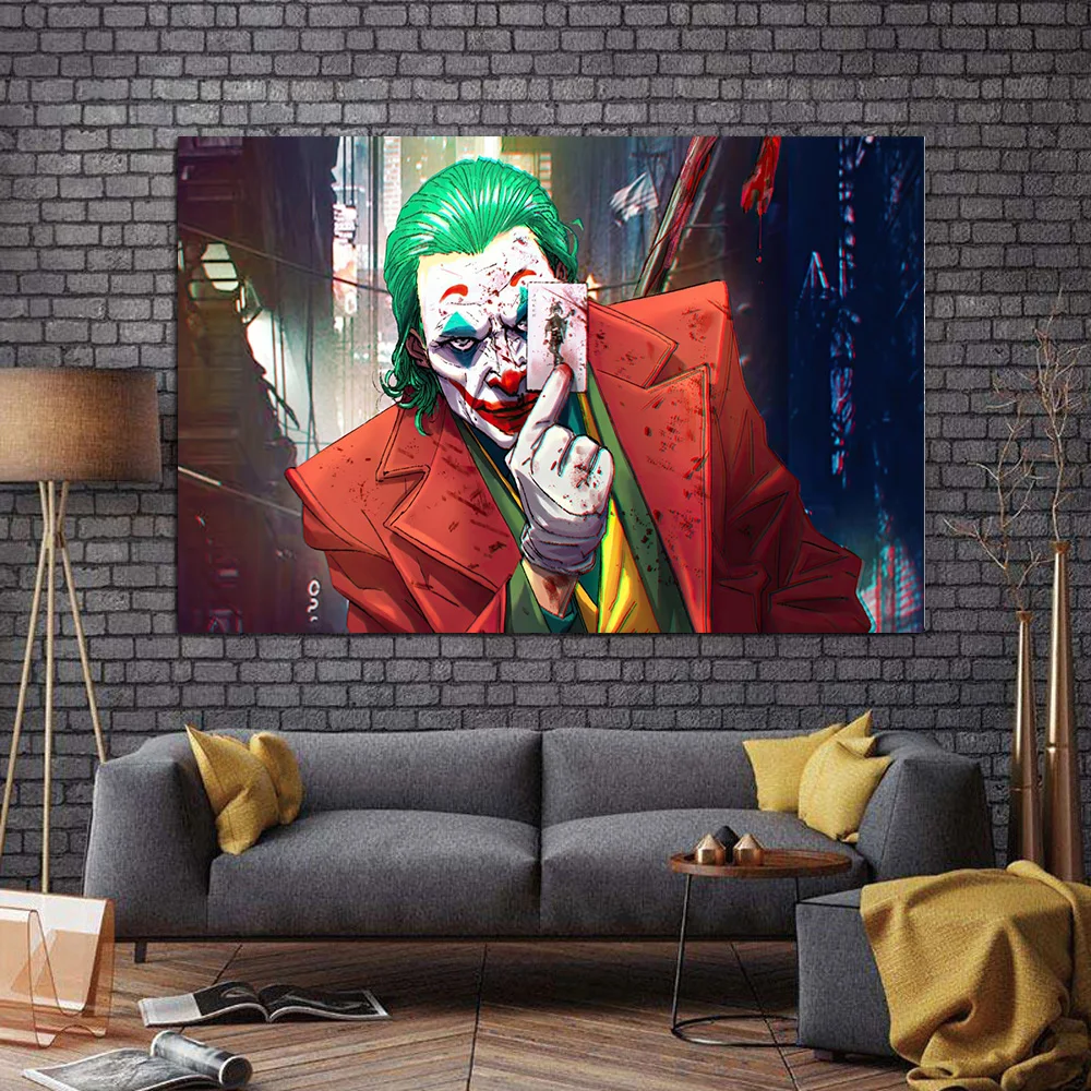 

Modern Classic Movie Joker Canvas Poster and Prints Comic Wall Art Pictures Cuadros Oil Painting Living Room Home Decor