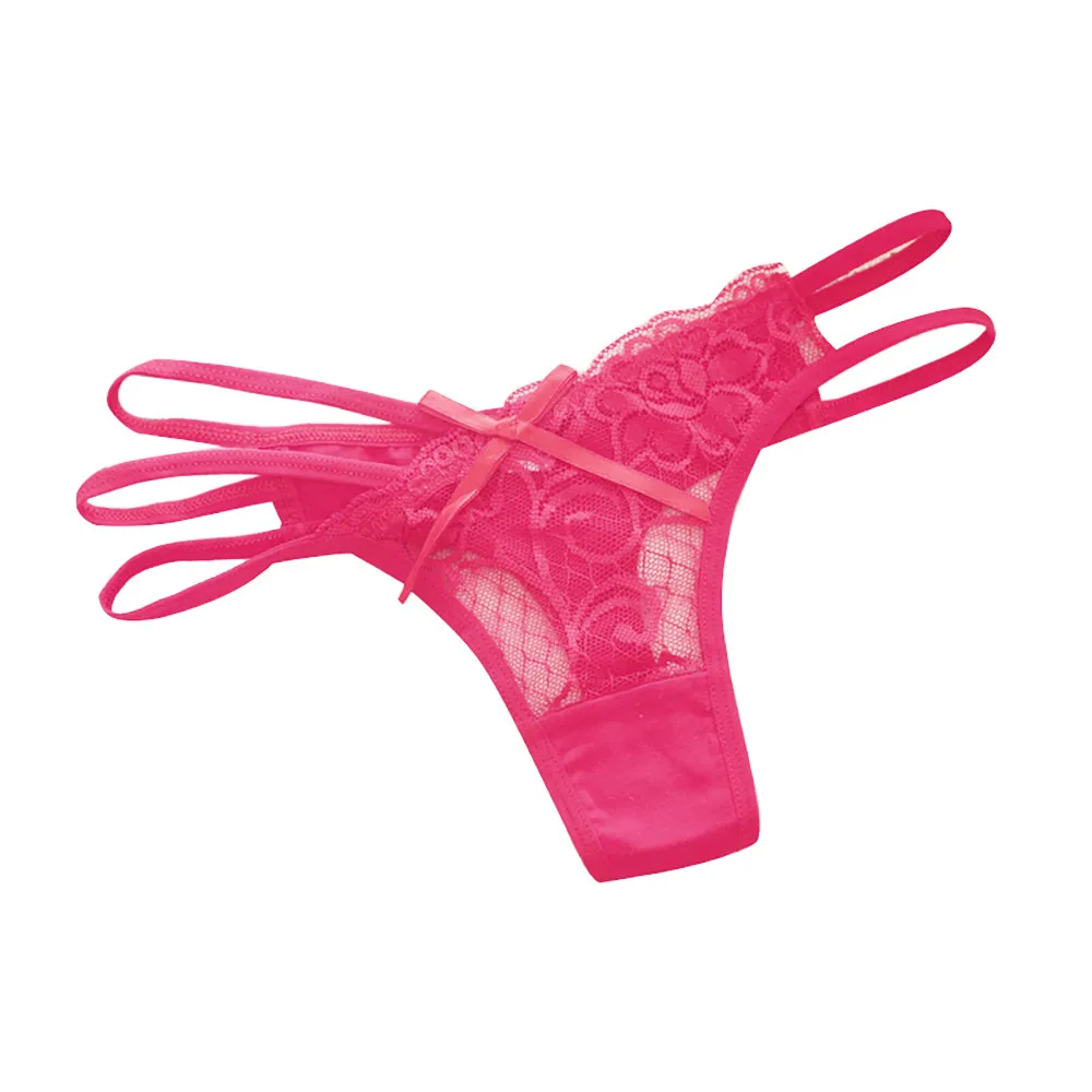 Сексуальное женское Сетчатое Бандажное белье трусики стринги бесшовные с бантом