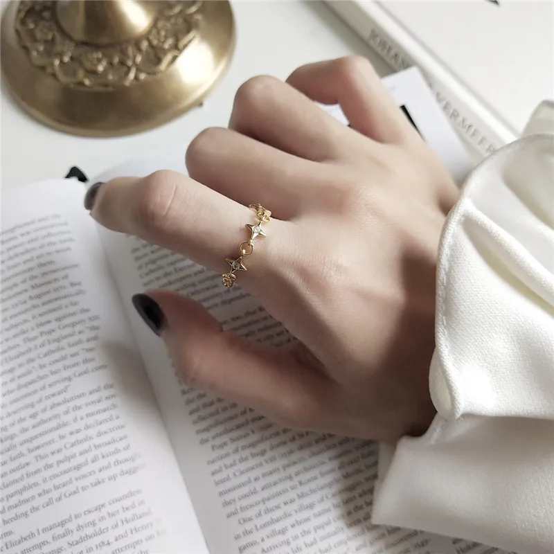 RUIYI реальные 925 стерлингового серебра Европейский перекрестной Star Циркон