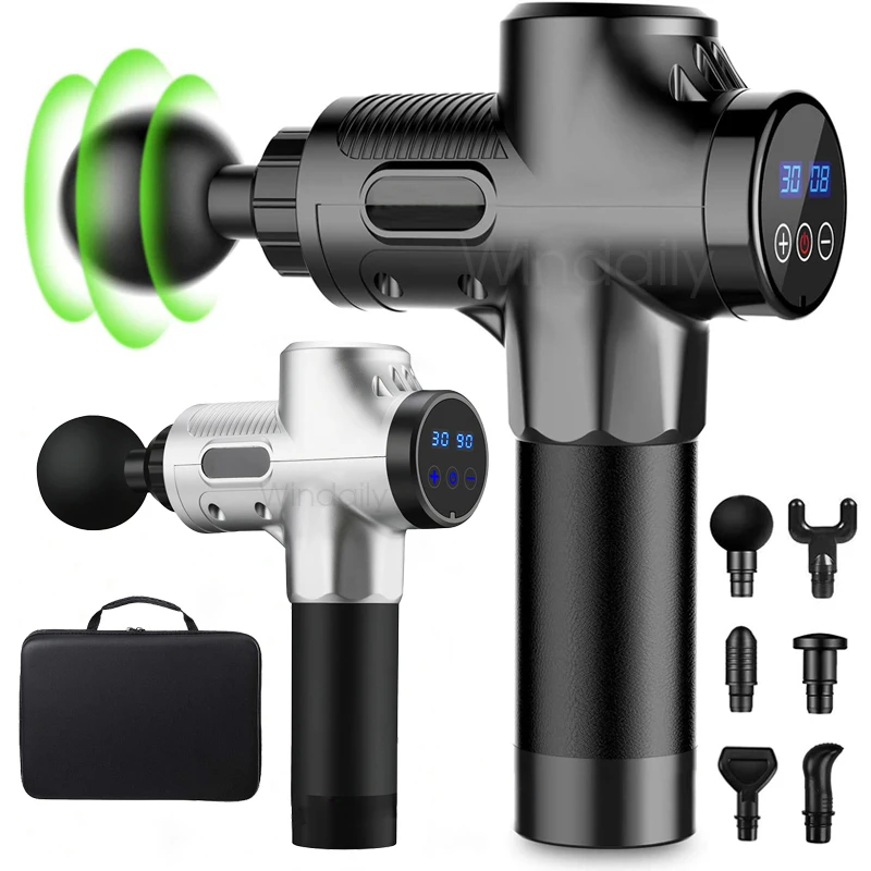 

Massage Gun Deep Tissue Percussion Muscle Massager For Pain Relief 30 Speeds LCD Touch Display Fascia Gun Electric Body Massager
