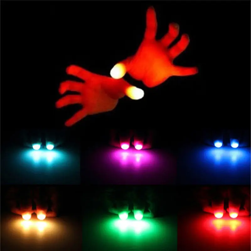 

2pcs Thumbs Led Light up Toys Kids Magic Trick Props Funny Flashing Fingers Fantastic Glowing Toys Children Luminous Gifts