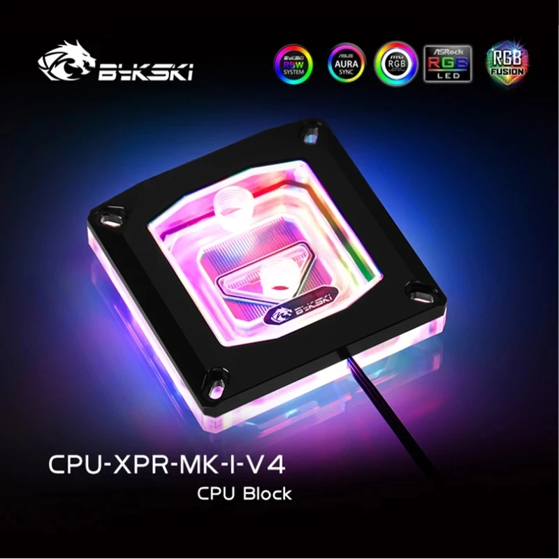 Водяной блок для процессора Bykski INTER I7 LGA 115x2011 2066 1366 5V ARGB / 12V RGB AURA SYNC CPU XPR MK I V4|Кулеры