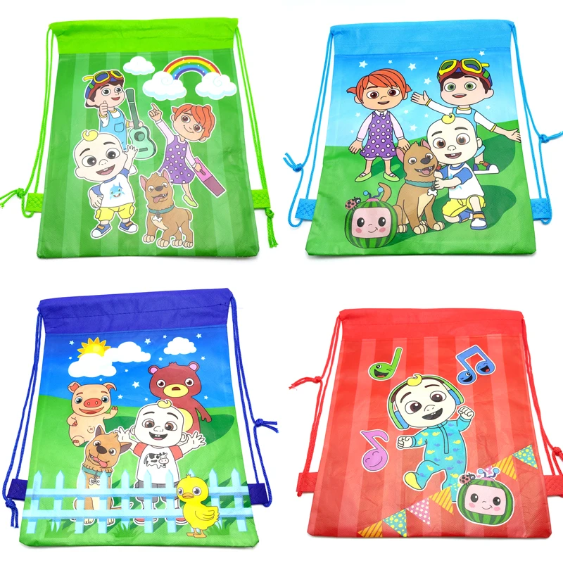 

1pcs/lot Kids Favors Cocomelon Theme Mochila Baby Shower Decorate Birthday Events Party Non-woven Fabrics Drawstring Gifts Bags